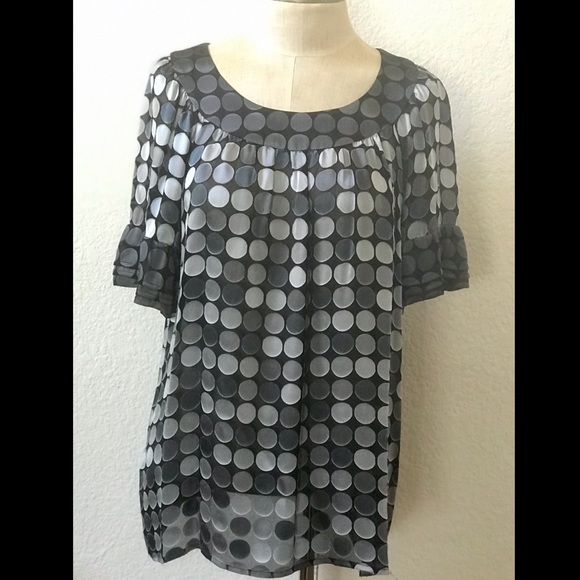 Pre-owned BCBG Max Azria Polka Dot Blouse, Size M - Picture 1 of 9